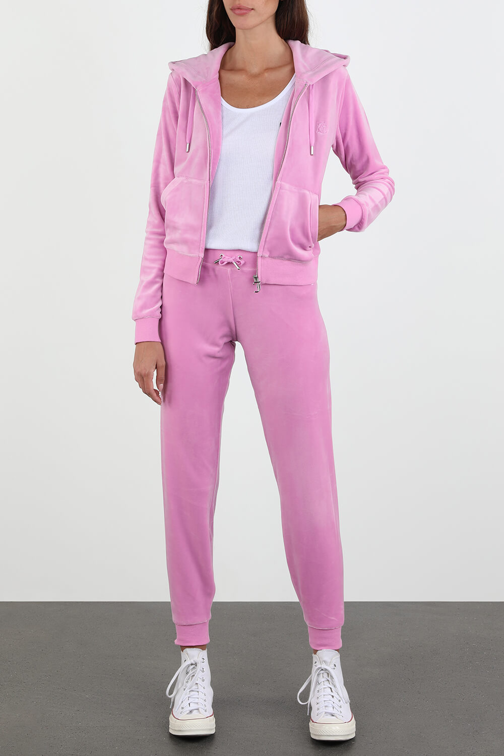Classic Velour Hoodie in Pink JUICY COUTURE